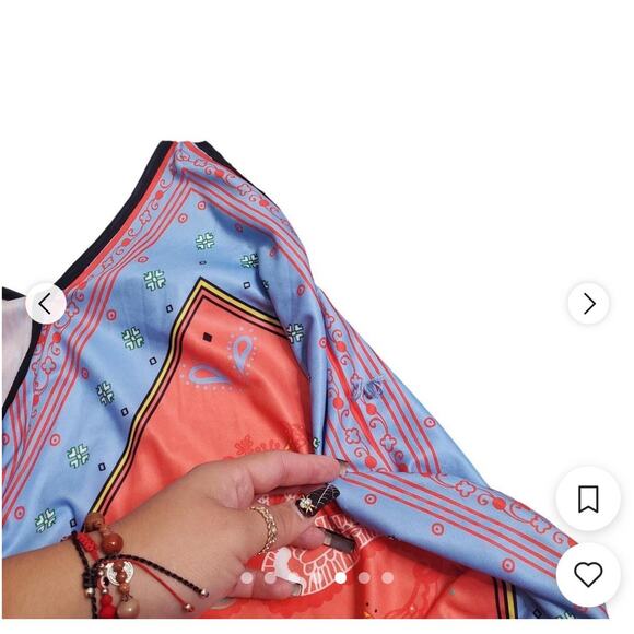 Zara Blue And Orange Boho Artsy Asymmetrical Jumpsuit Sz M - Picture 3 of 6